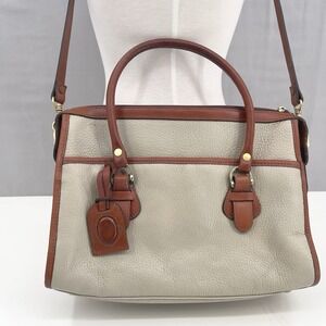 Vintage Liz Claiborne Leather Co.‎ Crossbody Satchel Bag Brass Hardware 80s